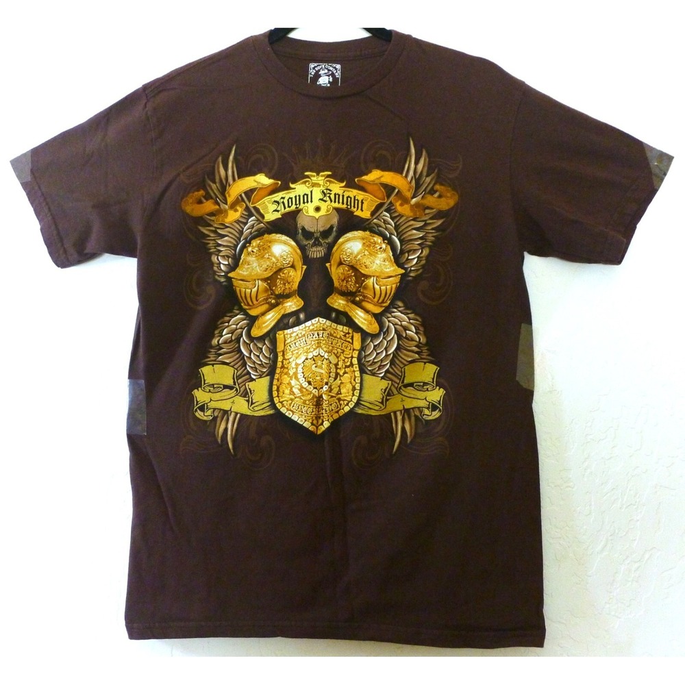 Vintage Royal Knight Y2K T-Shirt Angel Wings, Skull, Armor & Knights - Read Ad